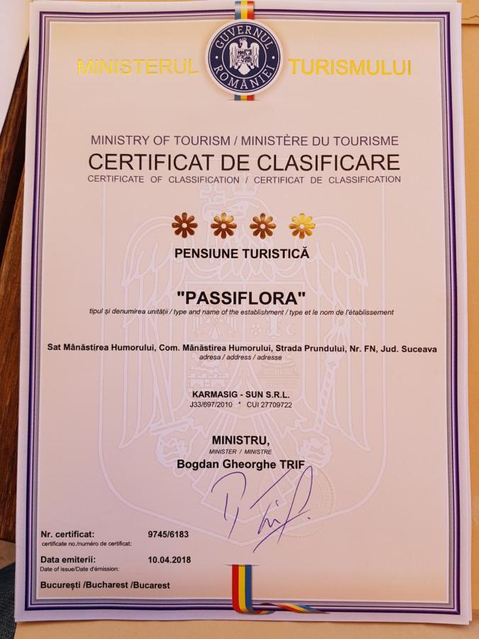 Pensiunea Passiflora Mînăstirea Humorului Extérieur photo
